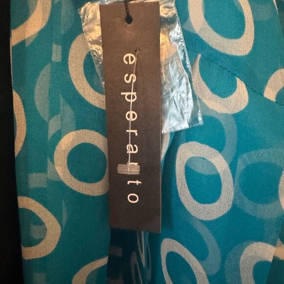 Brand New || 100% Silk || Blue and White Circle Pattern Skirt - Picture 3 of 3